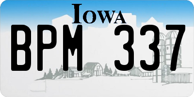 IA license plate BPM337