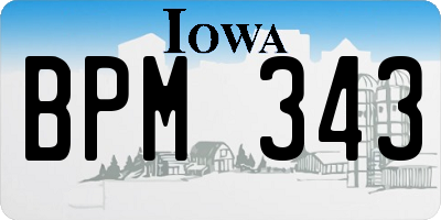 IA license plate BPM343