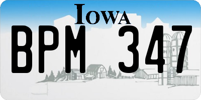 IA license plate BPM347