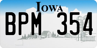 IA license plate BPM354