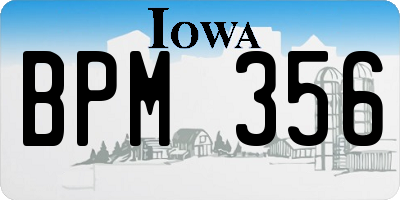 IA license plate BPM356