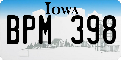 IA license plate BPM398