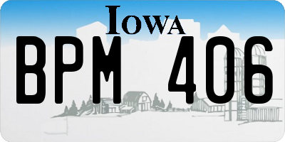 IA license plate BPM406