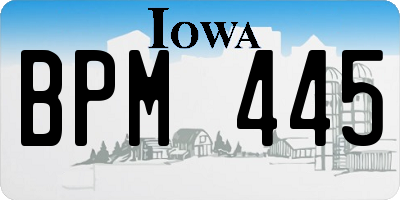 IA license plate BPM445
