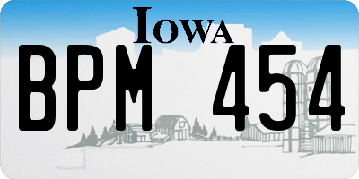 IA license plate BPM454