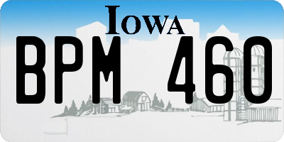 IA license plate BPM460