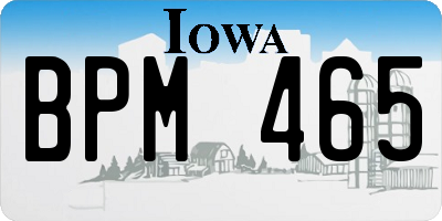IA license plate BPM465