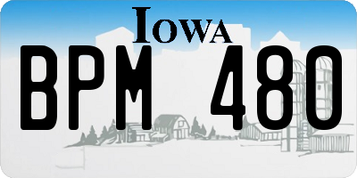 IA license plate BPM480