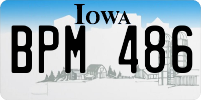 IA license plate BPM486