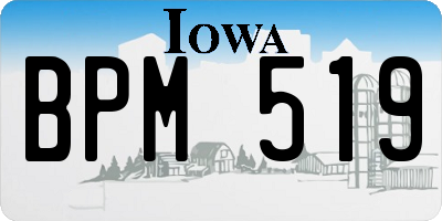 IA license plate BPM519