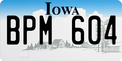IA license plate BPM604