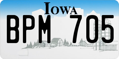 IA license plate BPM705