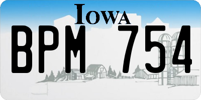 IA license plate BPM754