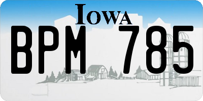 IA license plate BPM785