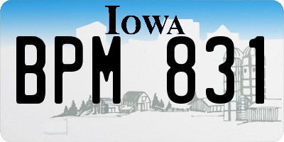 IA license plate BPM831