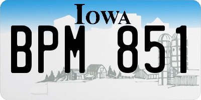 IA license plate BPM851