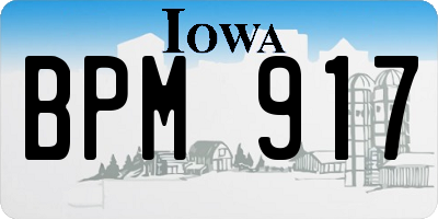 IA license plate BPM917