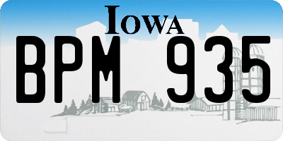 IA license plate BPM935