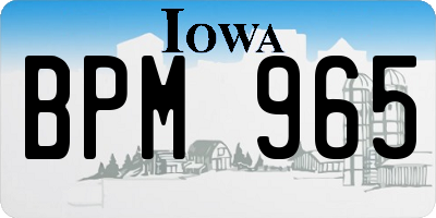 IA license plate BPM965