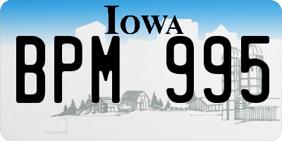IA license plate BPM995