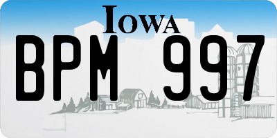IA license plate BPM997