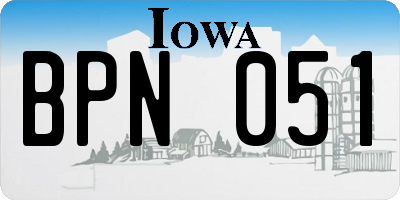 IA license plate BPN051