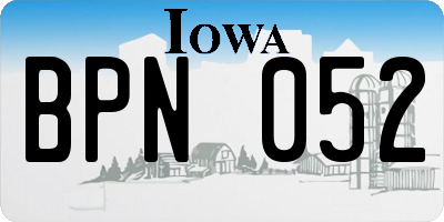 IA license plate BPN052