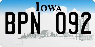 IA license plate BPN092