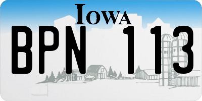 IA license plate BPN113