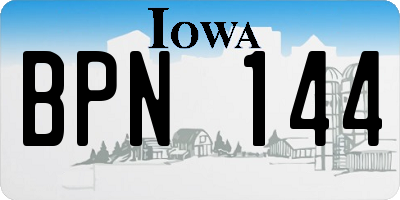 IA license plate BPN144