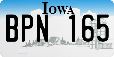 IA license plate BPN165
