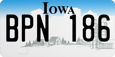 IA license plate BPN186