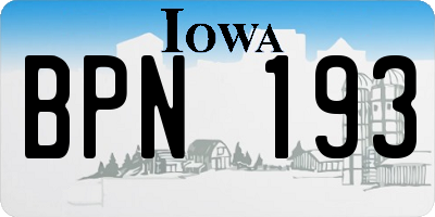 IA license plate BPN193