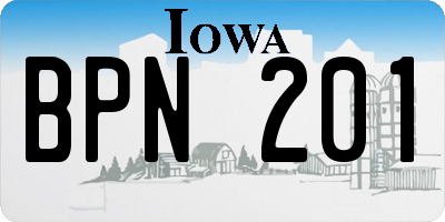 IA license plate BPN201