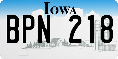 IA license plate BPN218