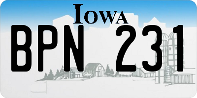 IA license plate BPN231