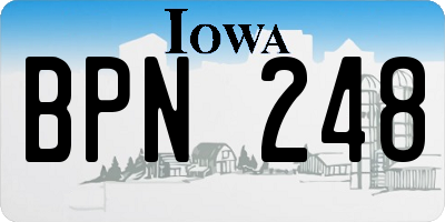 IA license plate BPN248