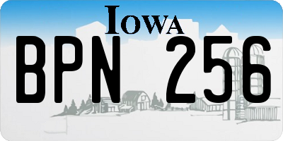 IA license plate BPN256