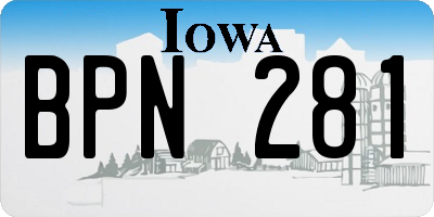 IA license plate BPN281
