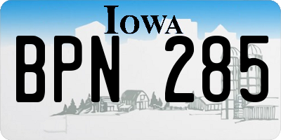 IA license plate BPN285