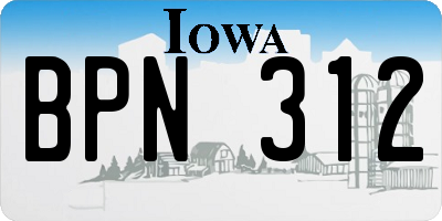 IA license plate BPN312