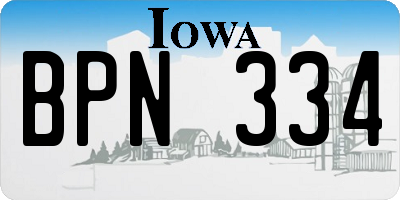 IA license plate BPN334
