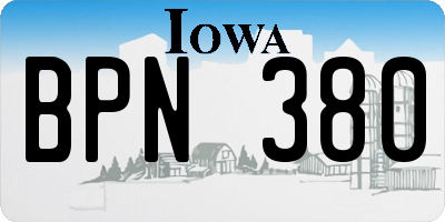 IA license plate BPN380