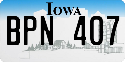 IA license plate BPN407