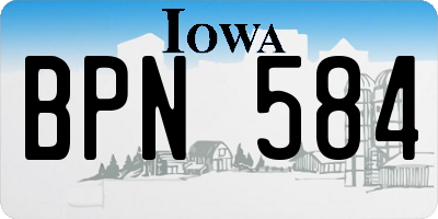 IA license plate BPN584