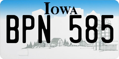 IA license plate BPN585