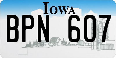 IA license plate BPN607