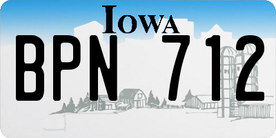 IA license plate BPN712