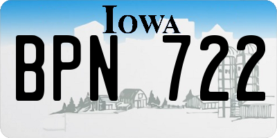 IA license plate BPN722