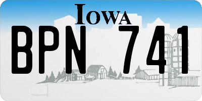 IA license plate BPN741